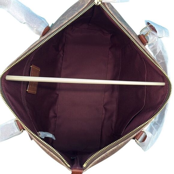 Coach Gallery Tote Shoulder Bag In Signature Canvas With Rose Print purse - Picture 9 of 9